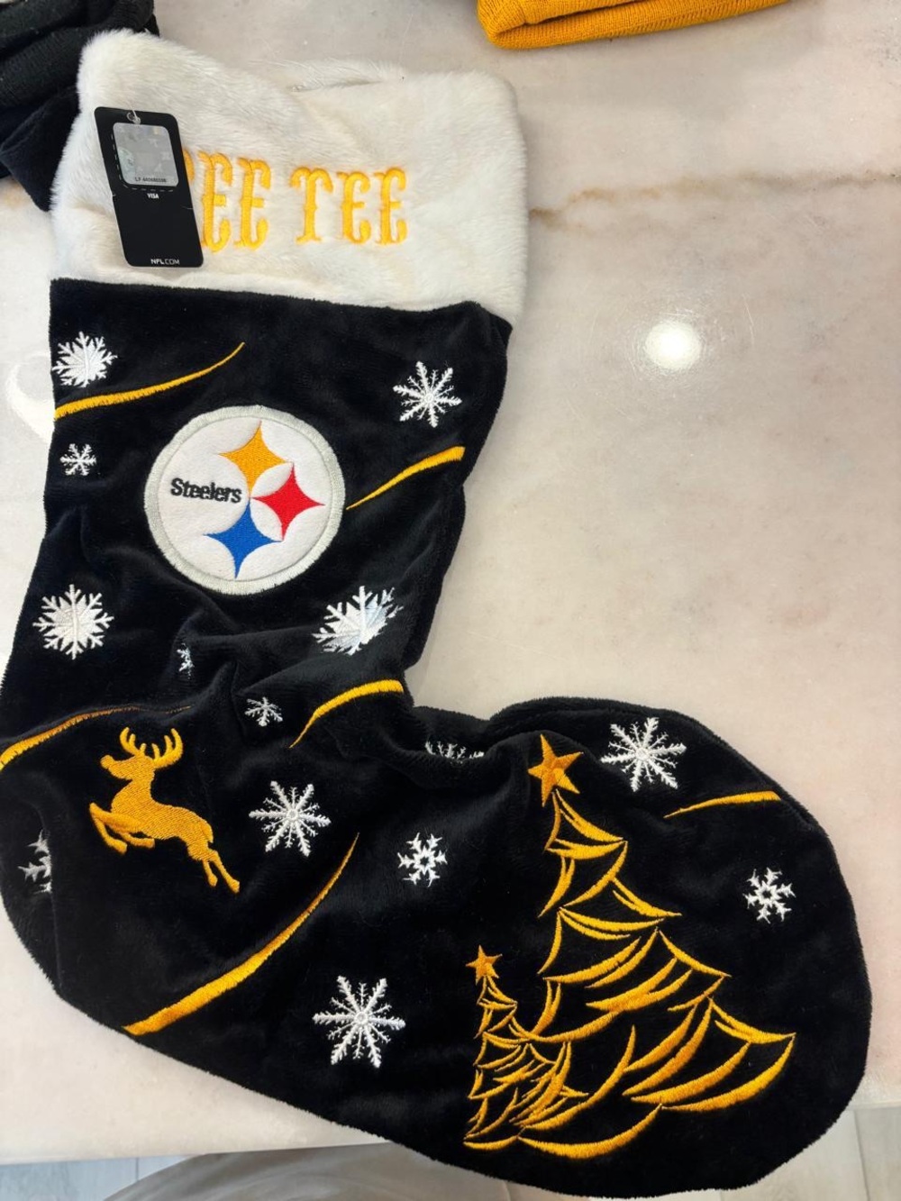 Pittsburgh Steelers NFL Plush Embroidered Christmas Stocking NWT #B28